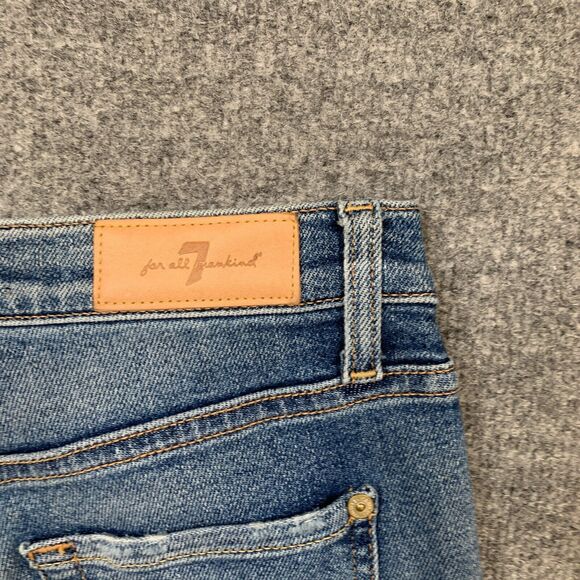 7 For All Mankind Jeans Womens 25 Denim Luxe Twisted Ankle Skinny Exposed Seams - Picture 10 of 14